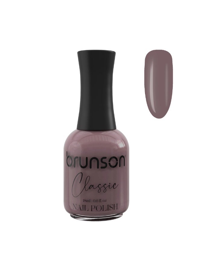 Brunson Classic Nail Polish 18ml Fast Dry Nail Lacquer Nail Harderner Normal Polish Glossy Gel Effect Quick Air Dry Long-Lasting Natural Nail Enamel Salon Quality Manicure Pedicure Regular Polish - Image 1
